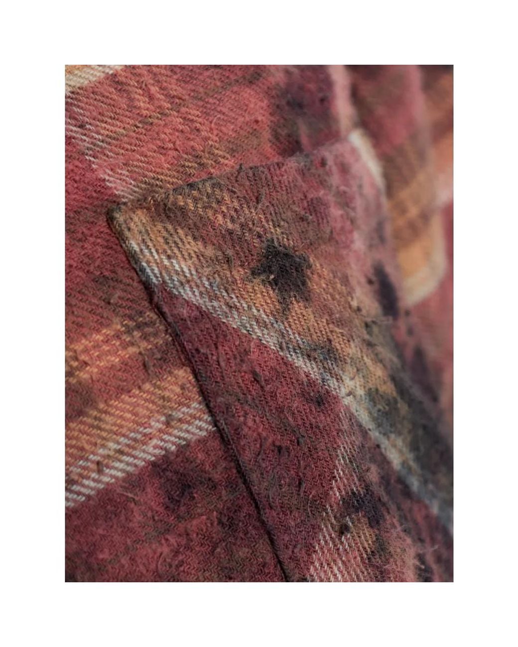 R13 Red Distressed Effect Fringed Shirt