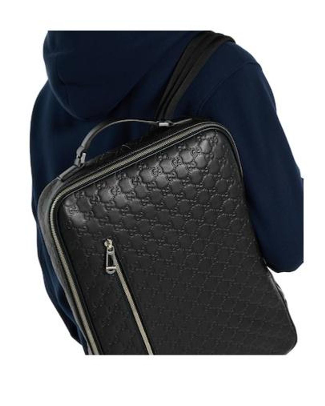 Gucci Gray Gg Embossed Medium Backpack for men