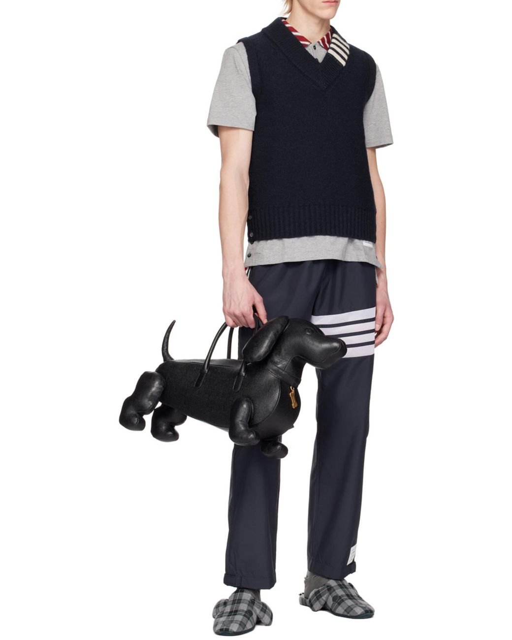 Thom Browne Blue High Waist 4-Bar Striped Track Pants for men