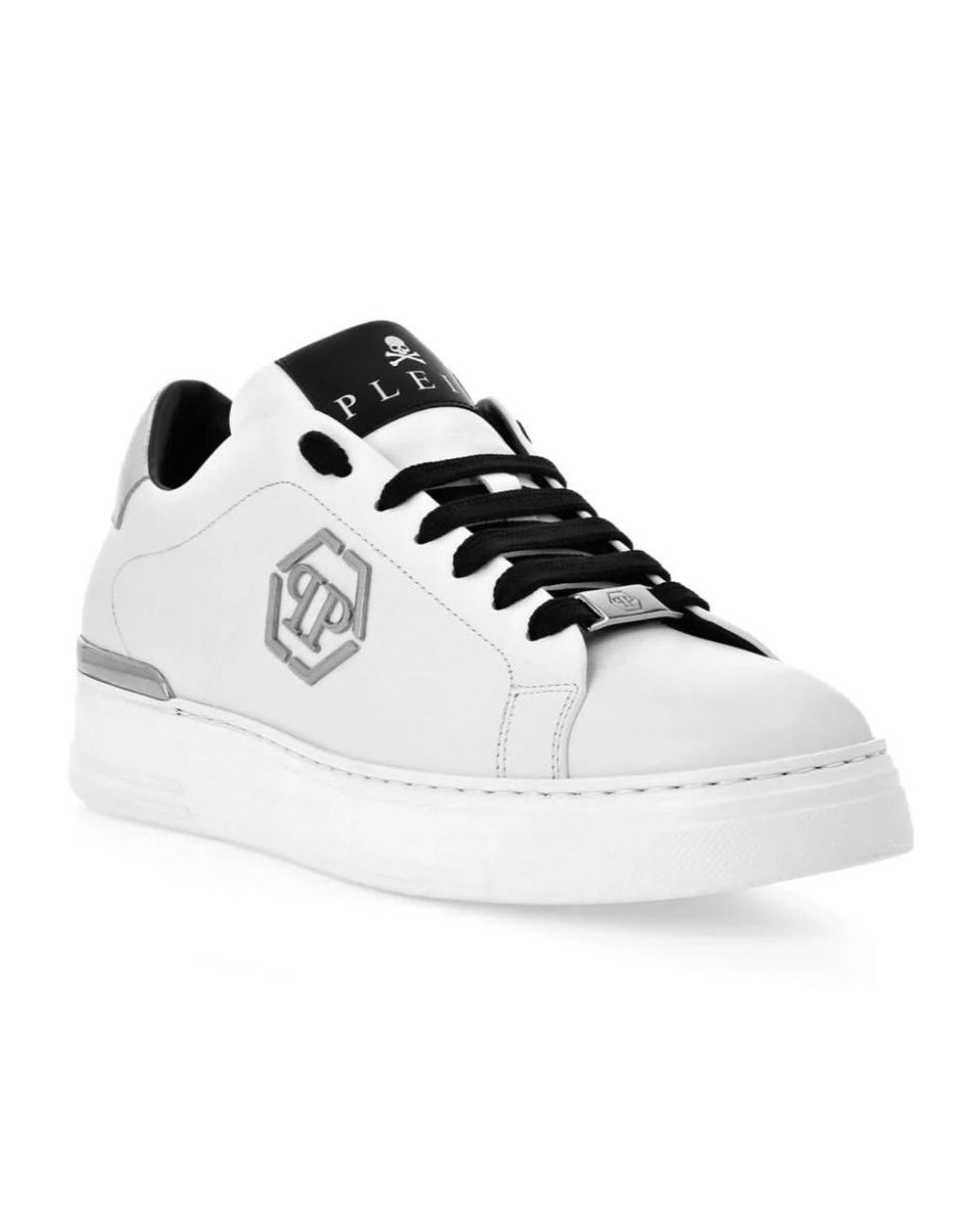 Philipp Plein White Hexagon Low-Top Sneakers for men