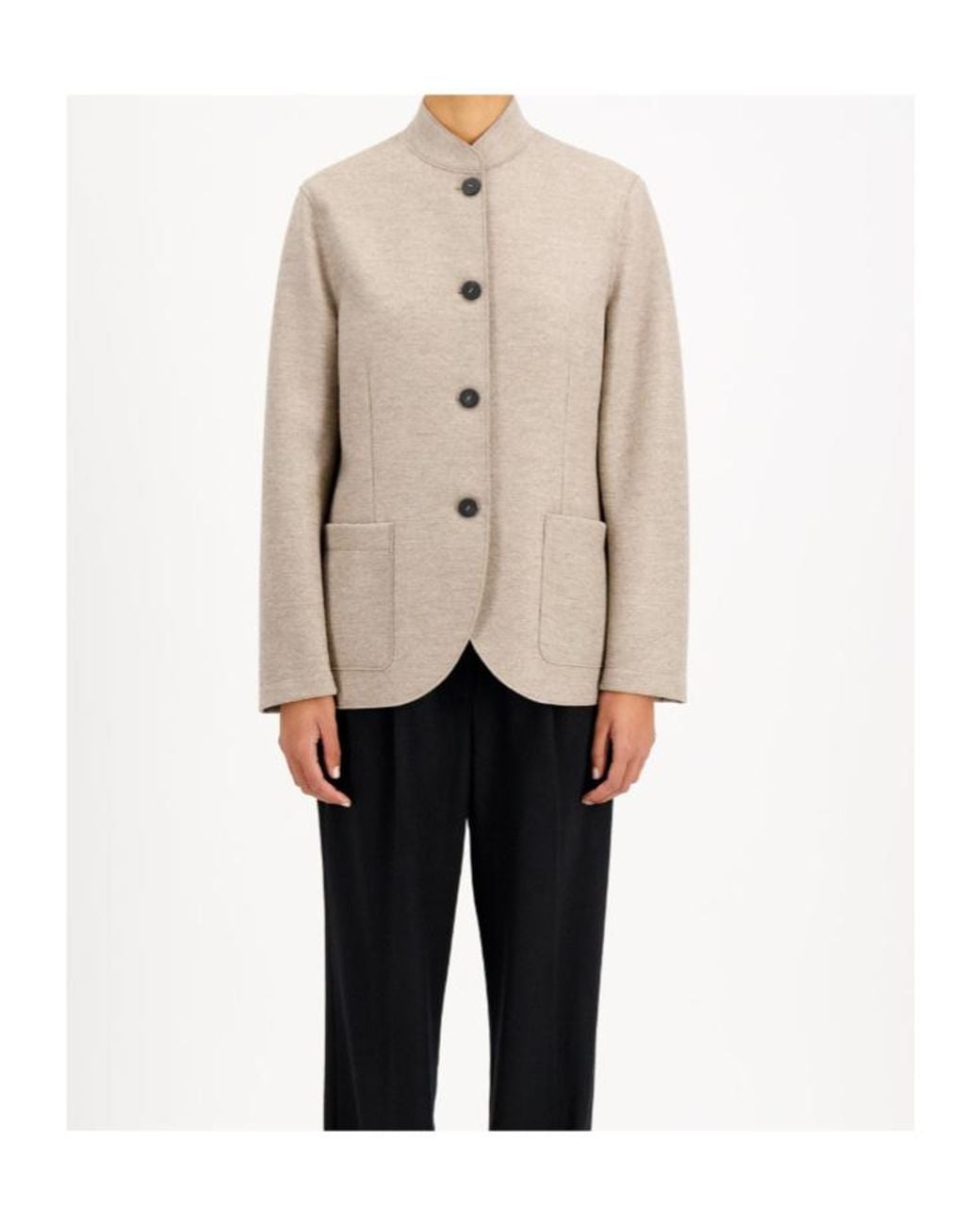 Harris Wharf London Natural Nehru Jacket
