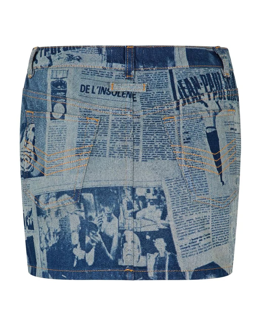 Jean Paul Gaultier Blue Mini Denim Skirt With Belt Loops