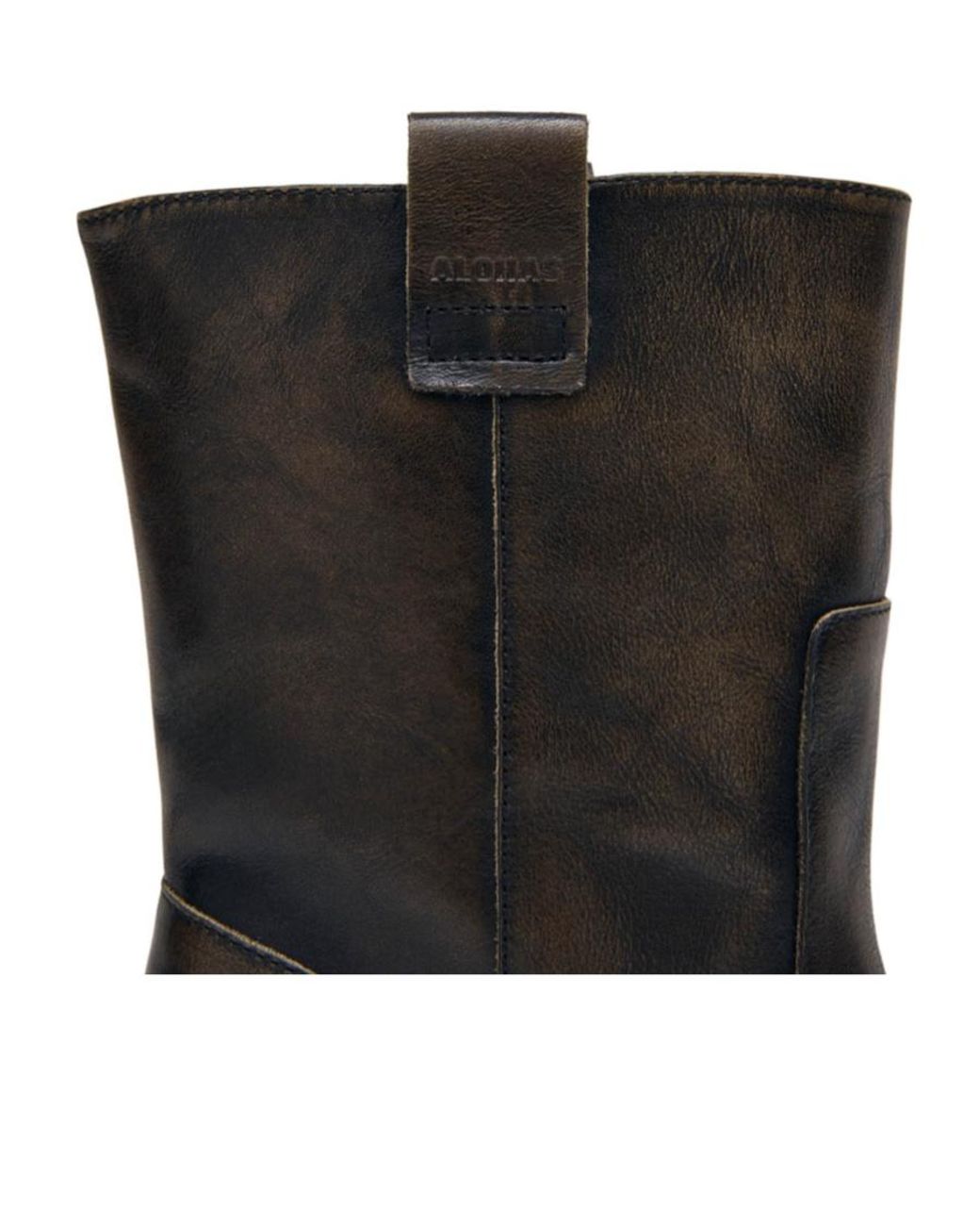 Alohas Black Rajan Vintage Effect Leather Boots