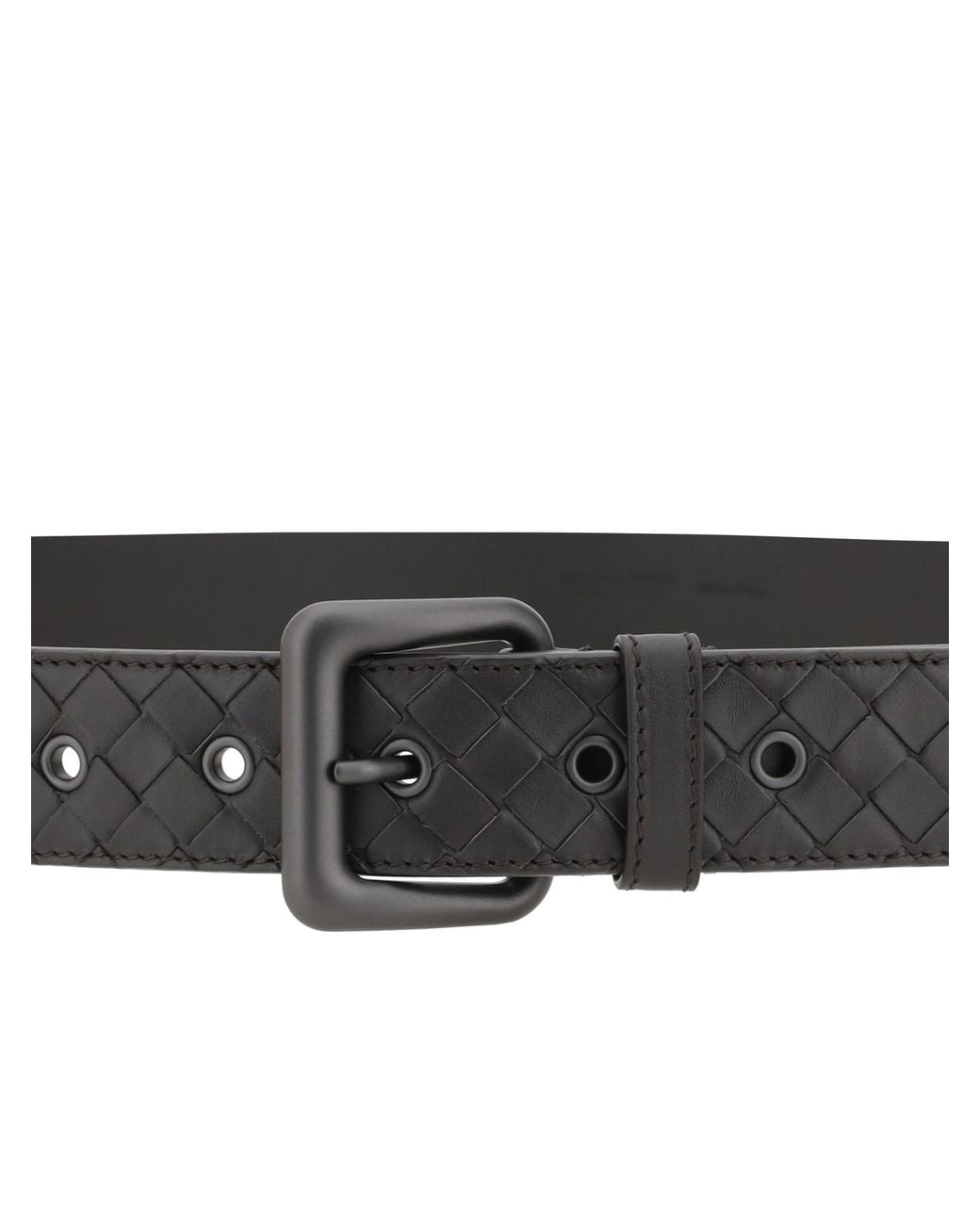 Bottega Veneta White Intrecciato Buckle Belt for men