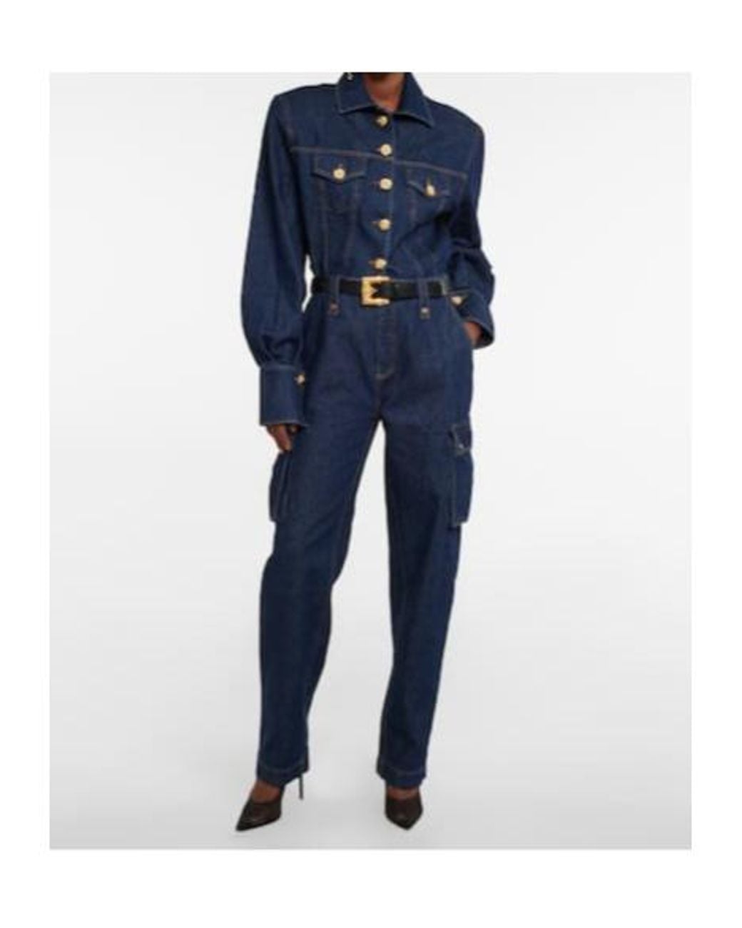 Magda Butrym Blue Mid-Rise Straight Jeans