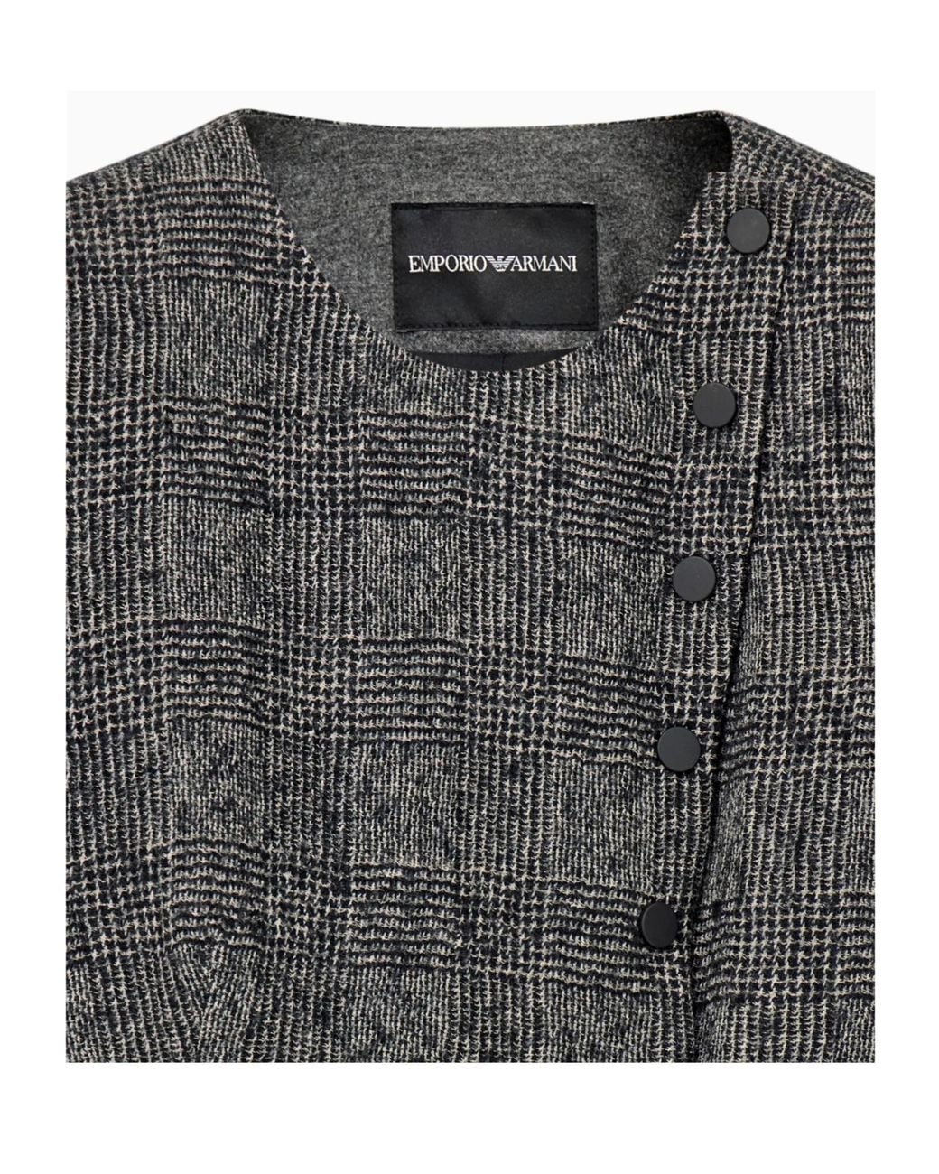 Emporio Armani Gray Prince Of Wales Check Button-Up Blazer