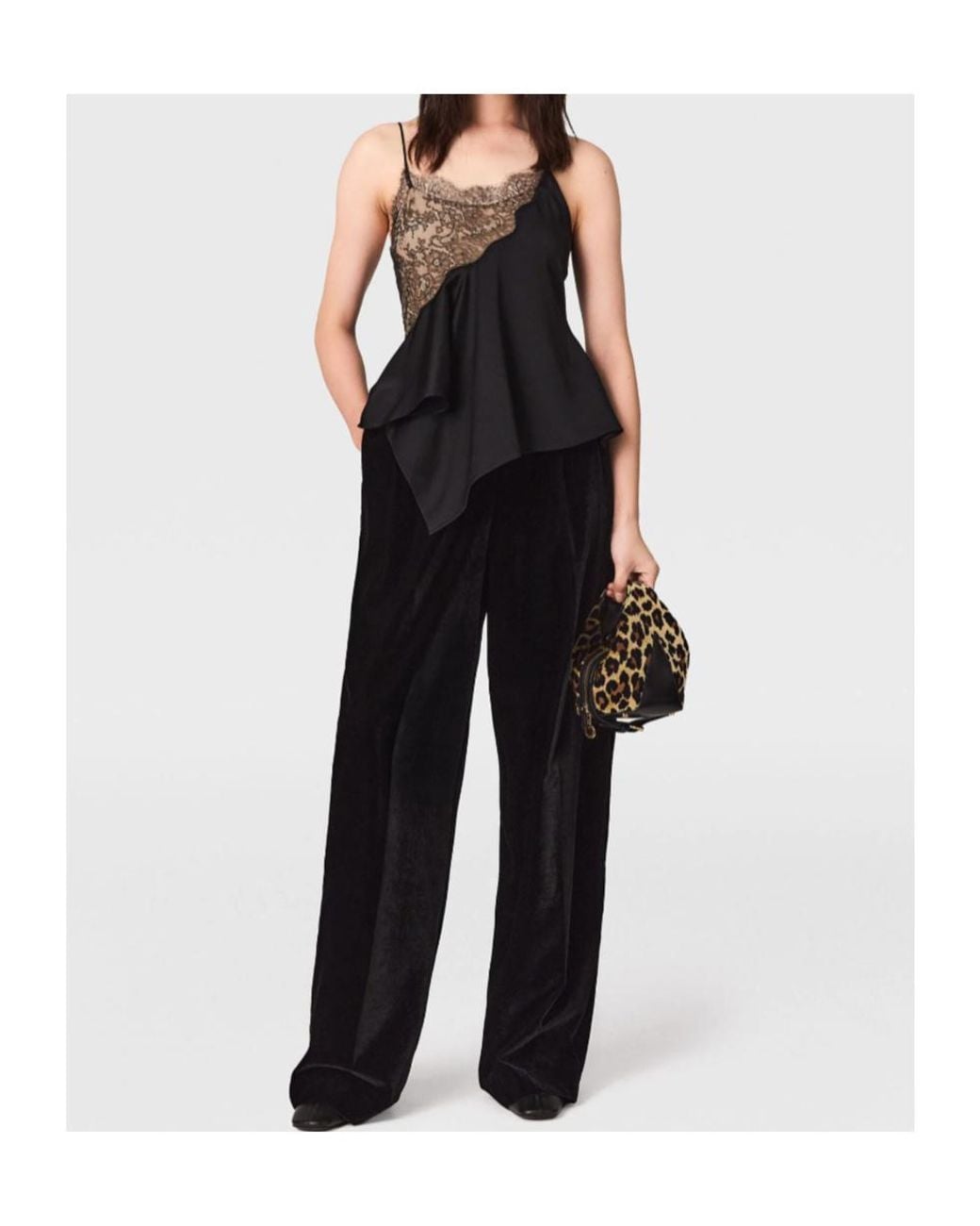 Stella McCartney Black Oversized High-Waisted Trousers