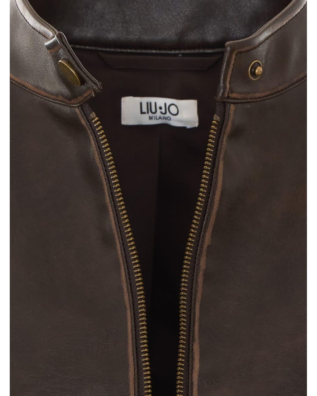 Liu Jo Black High-Neck Slim-Fit Motorcycle Jacket