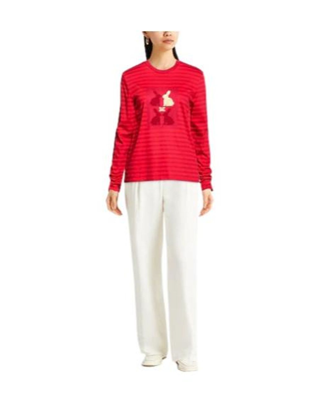 Max Mara Red Printed Long-Sleeve T-Shirt