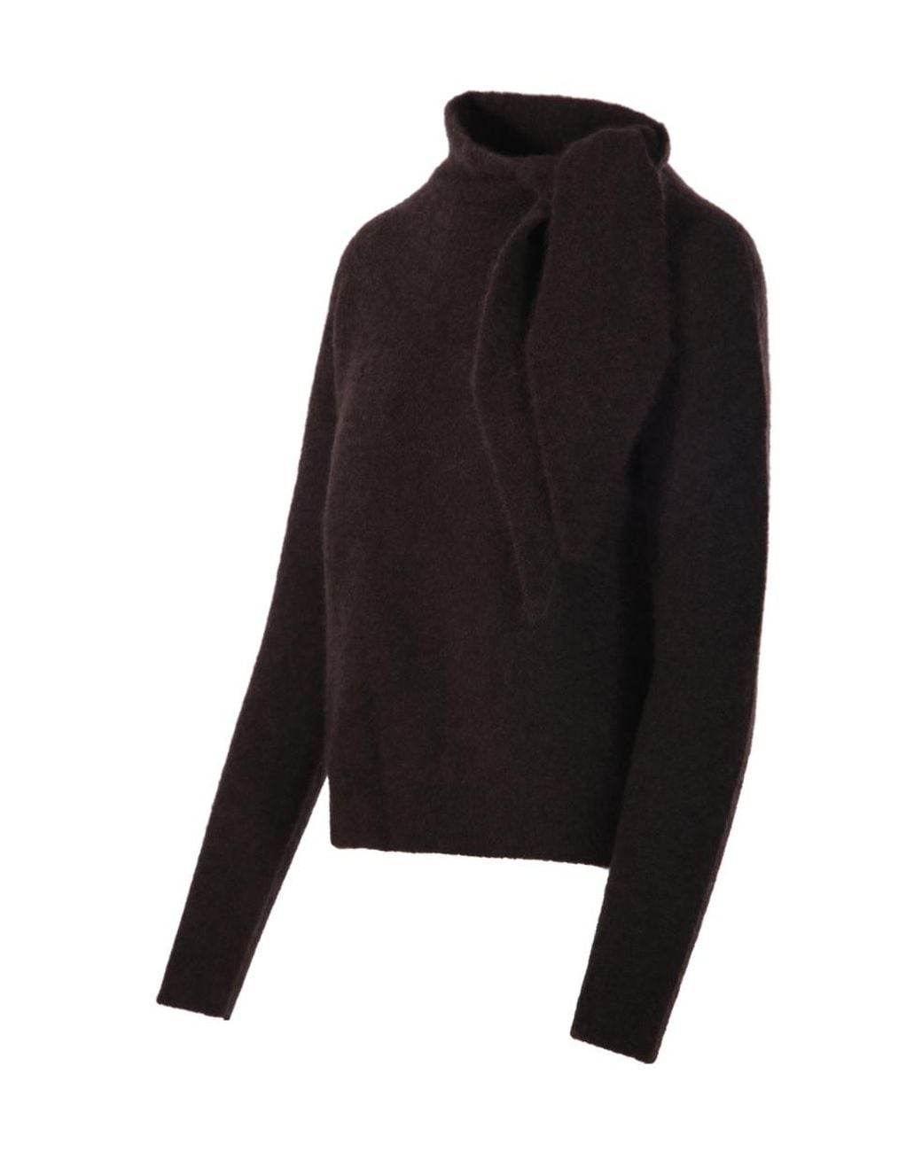 Roberto Collina Black Tie-Neck Sweater