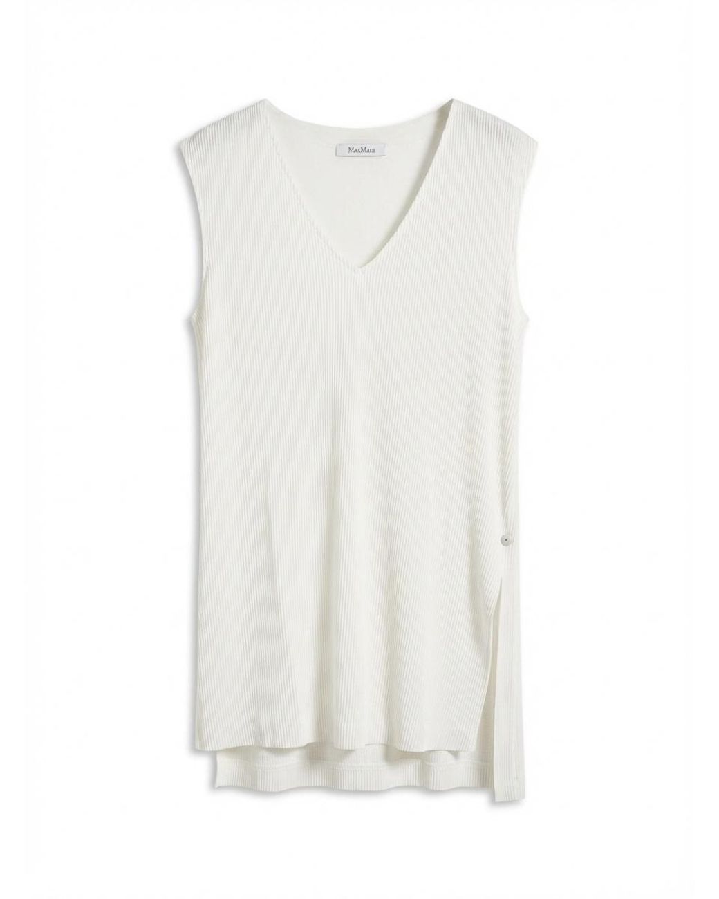 Max Mara White V-Neck Vest
