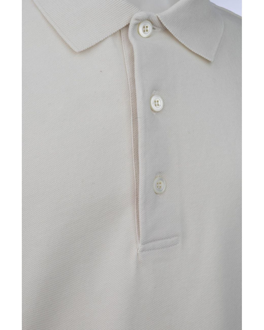 Prada White Garment-Dyed Cotton Polo Shirt for men