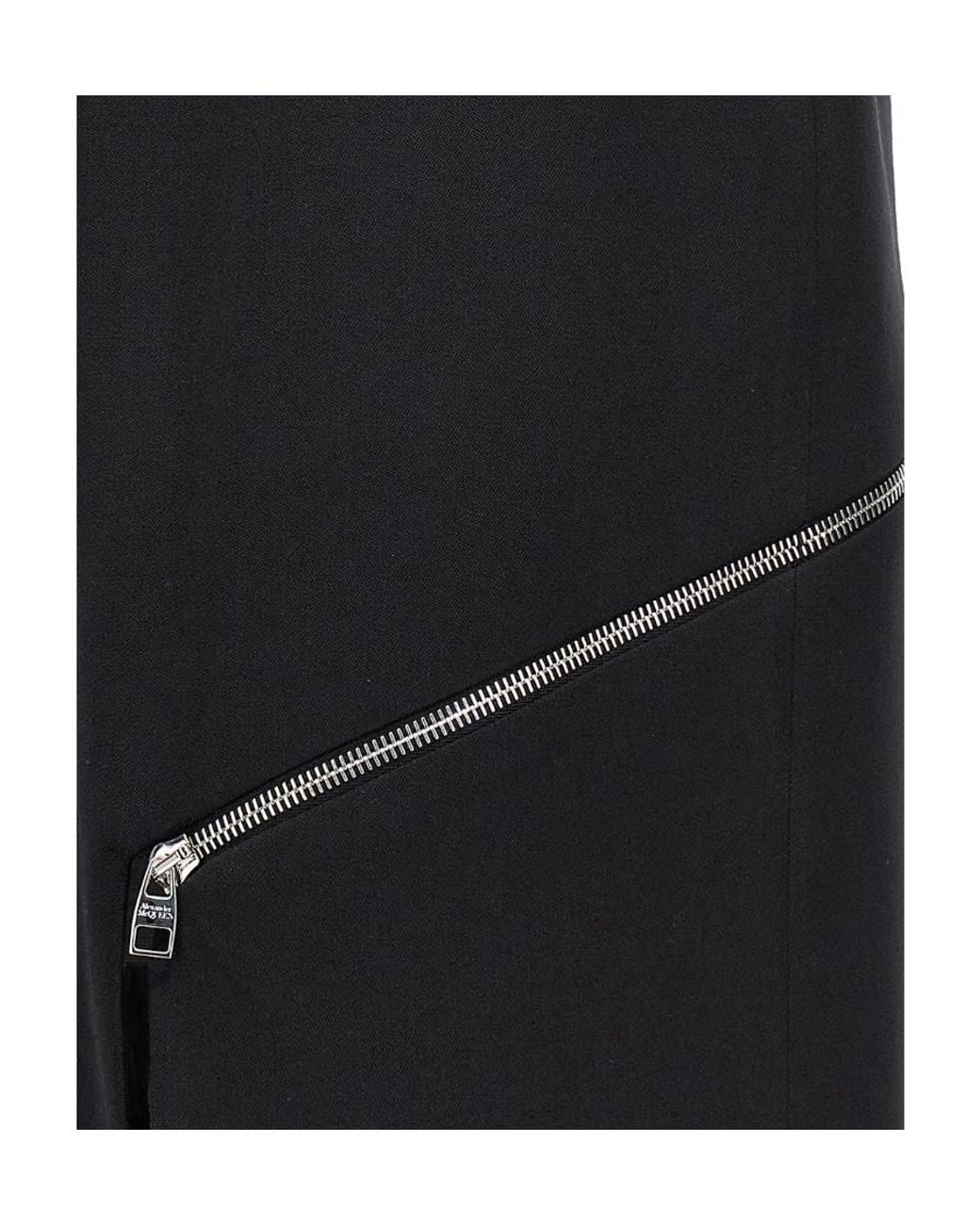 McQueen Black Zip-Detailed Dress