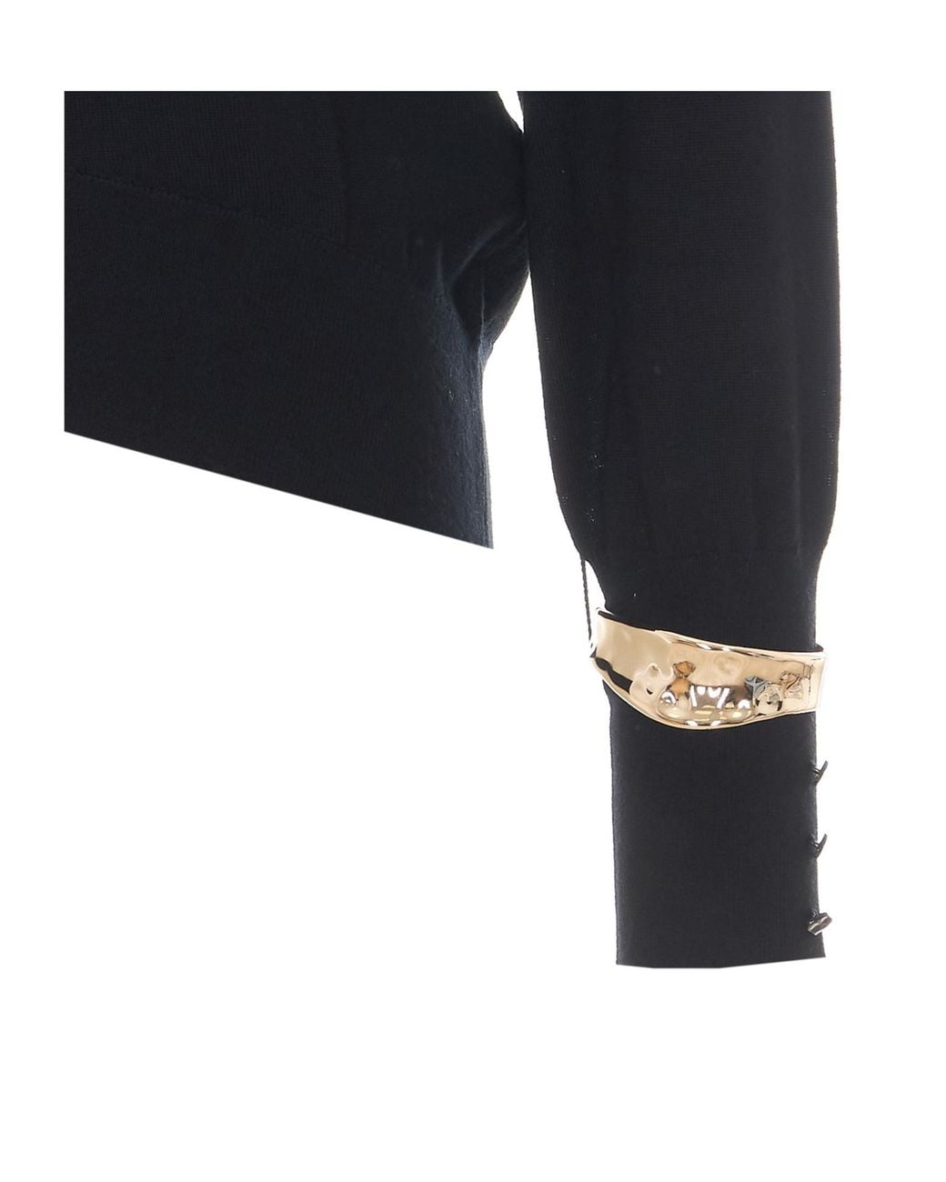 Liu Jo Blue Studded Cuff Knitted Sweater