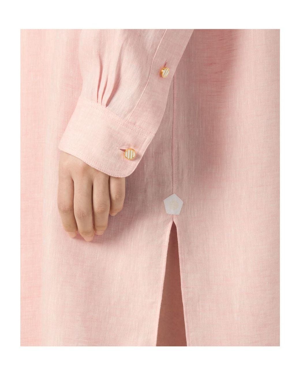 Loro Piana Pink Long-Sleeved Shirt Dress