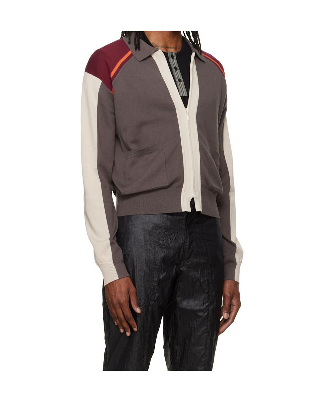 Kiko Kostadinov Black Munno Cropped Zip Cardigan for men