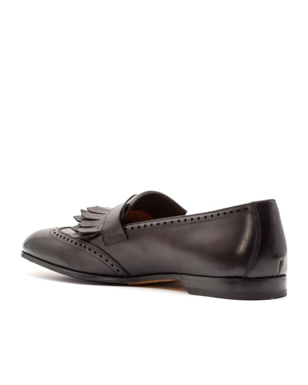 Doucal's Brown Buckled Fringe Loafers for men