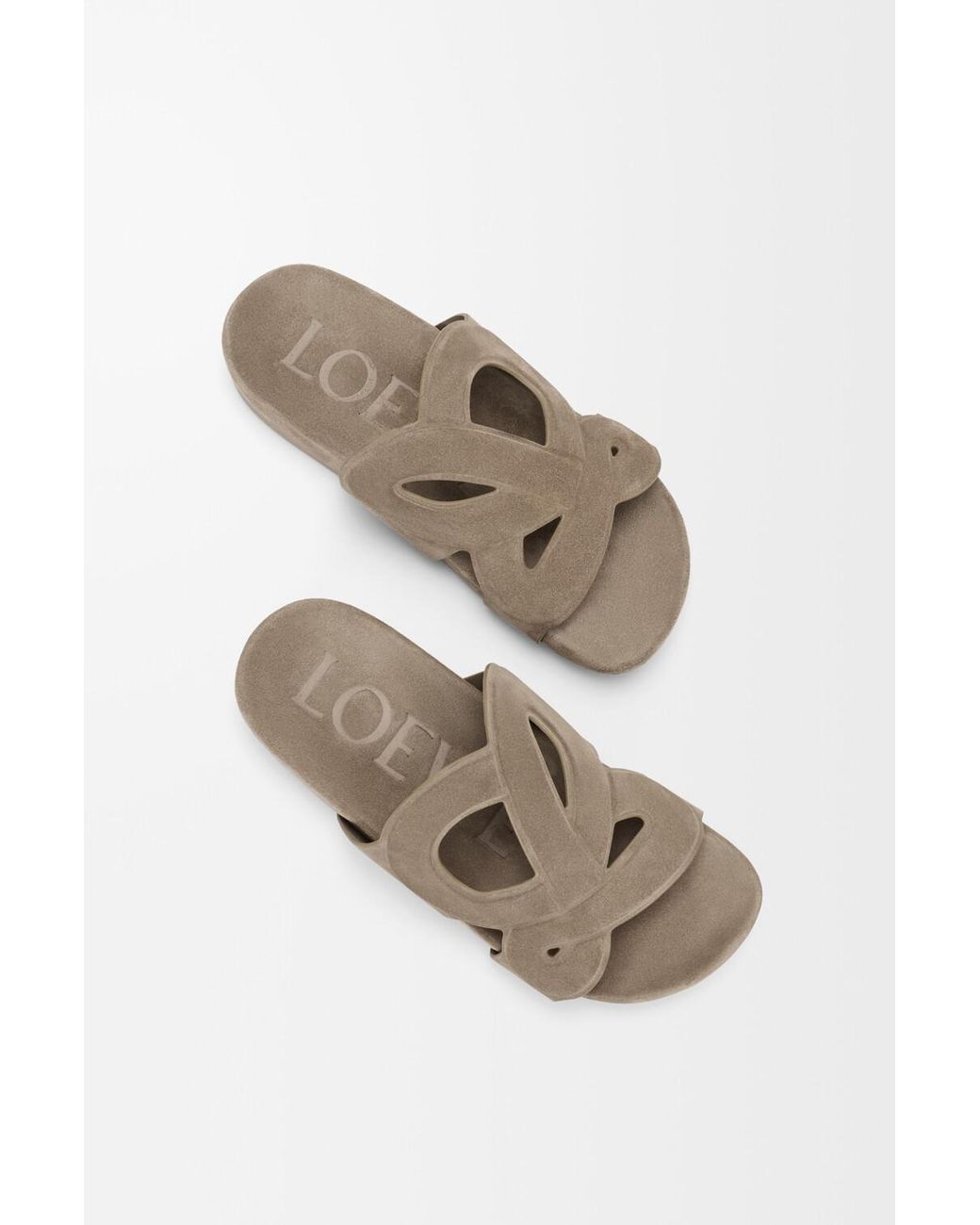 Loewe Brown Ease Monogram Suede Sandals for men