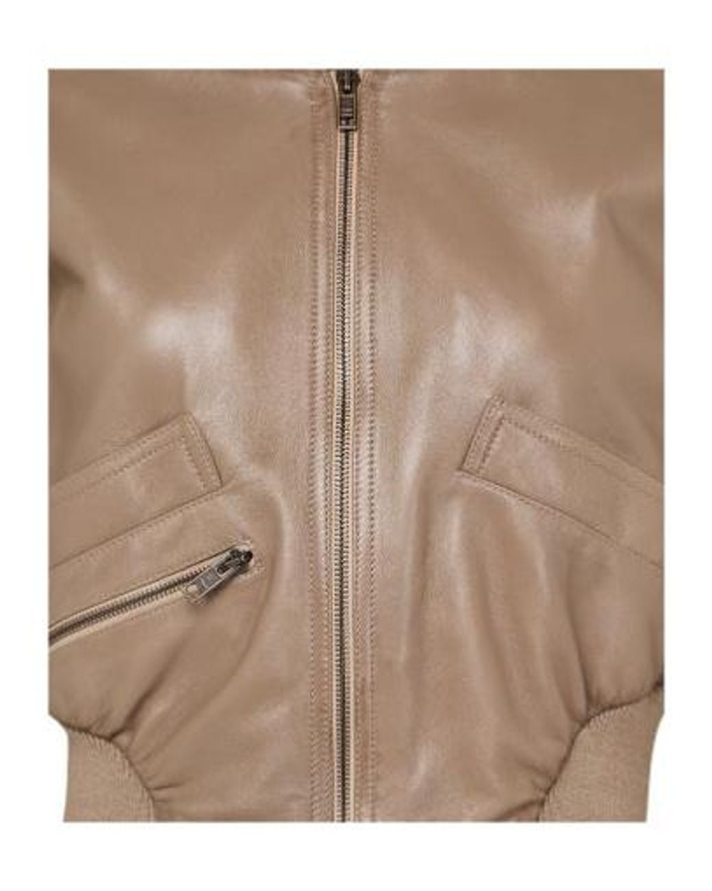 Chloé Natural Zip-Up Leather Jacket
