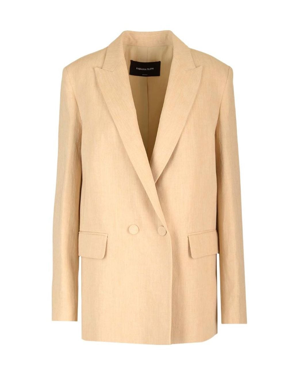 Fabiana Filippi Natural Oversized Double-Breasted Blazer