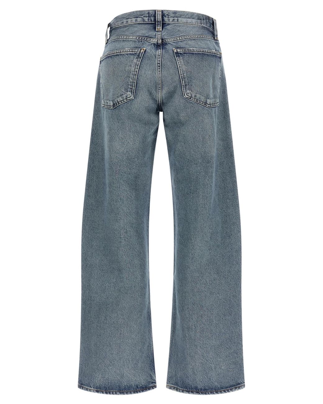 Agolde Blue High-Rise Straight-Leg Jeans
