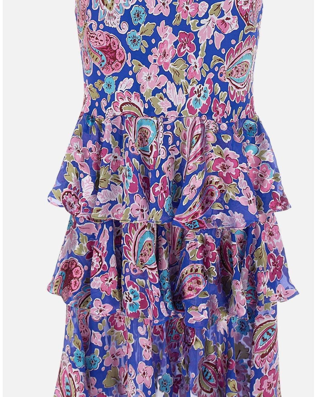 Rixo Purple Amelle Floral Ruffled Dress