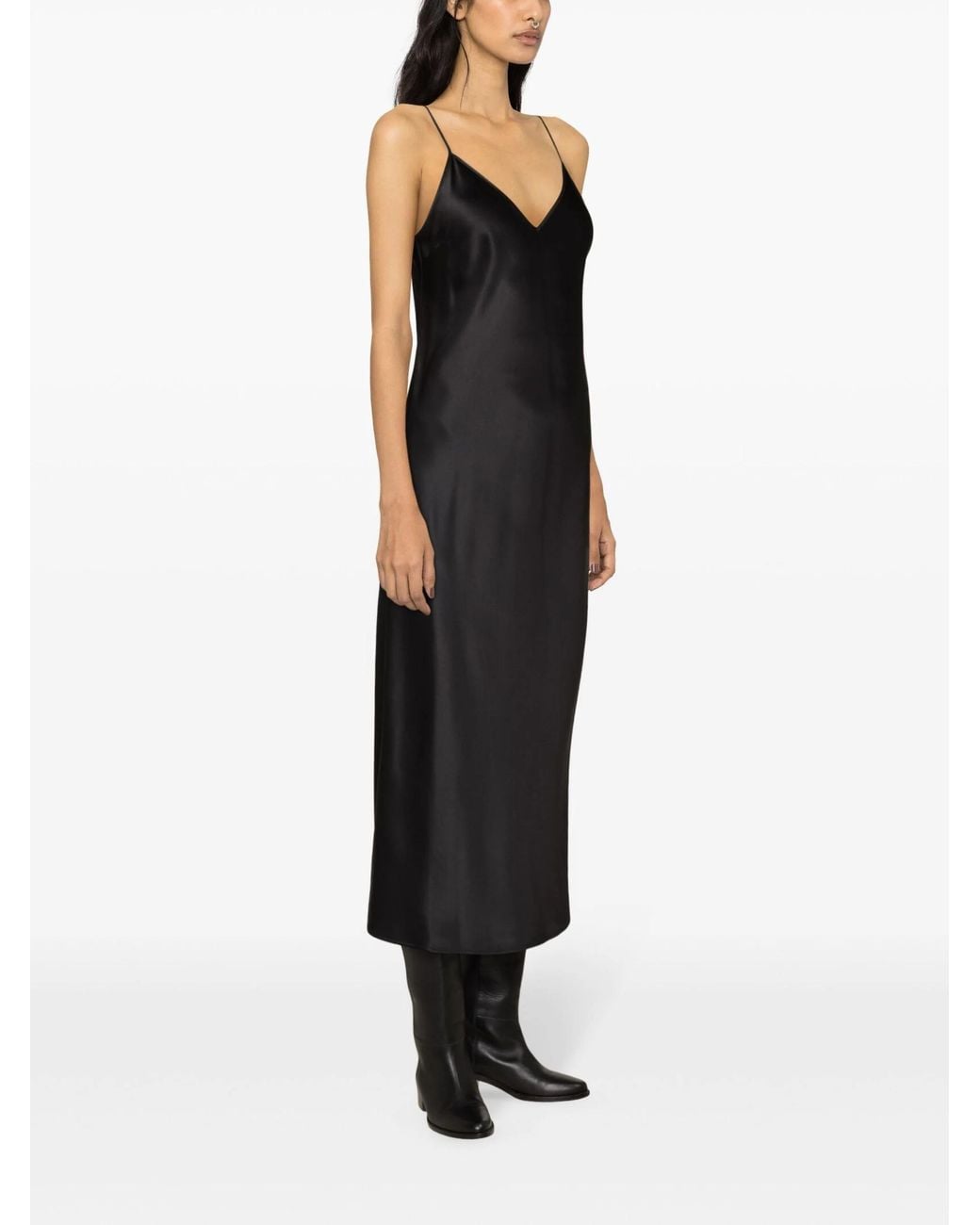 Joseph Black Satin Clea Dress