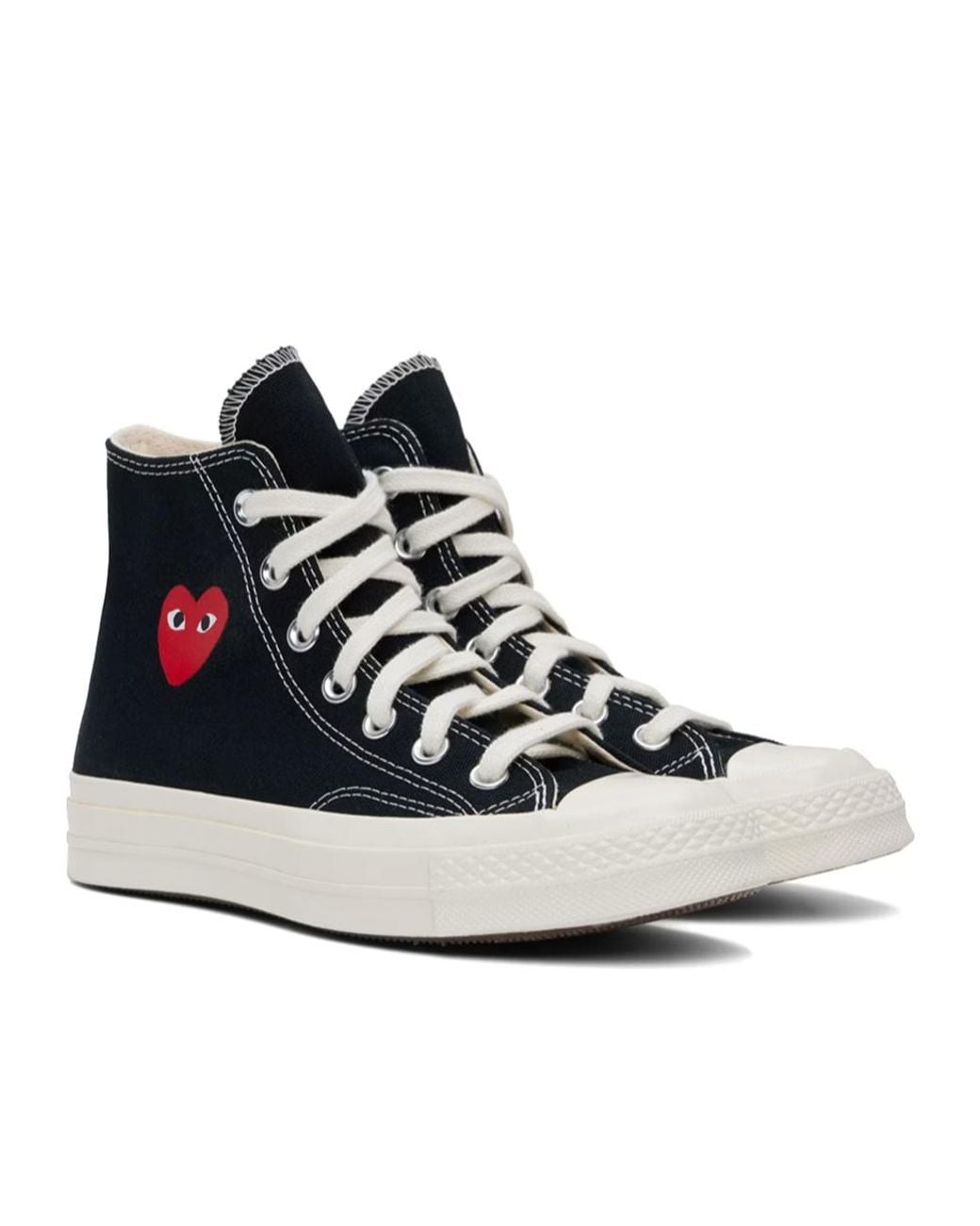COMME DES GARÇONS PLAY Black Round Toe Lace-Up Sneakers