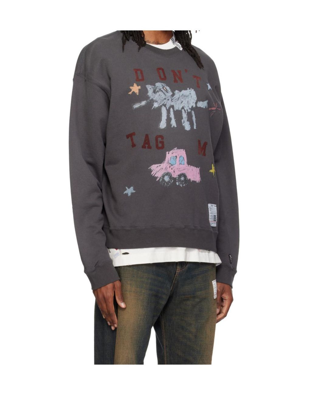 Maison Mihara Yasuhiro Black Graphic-Print Sweatshirt for men