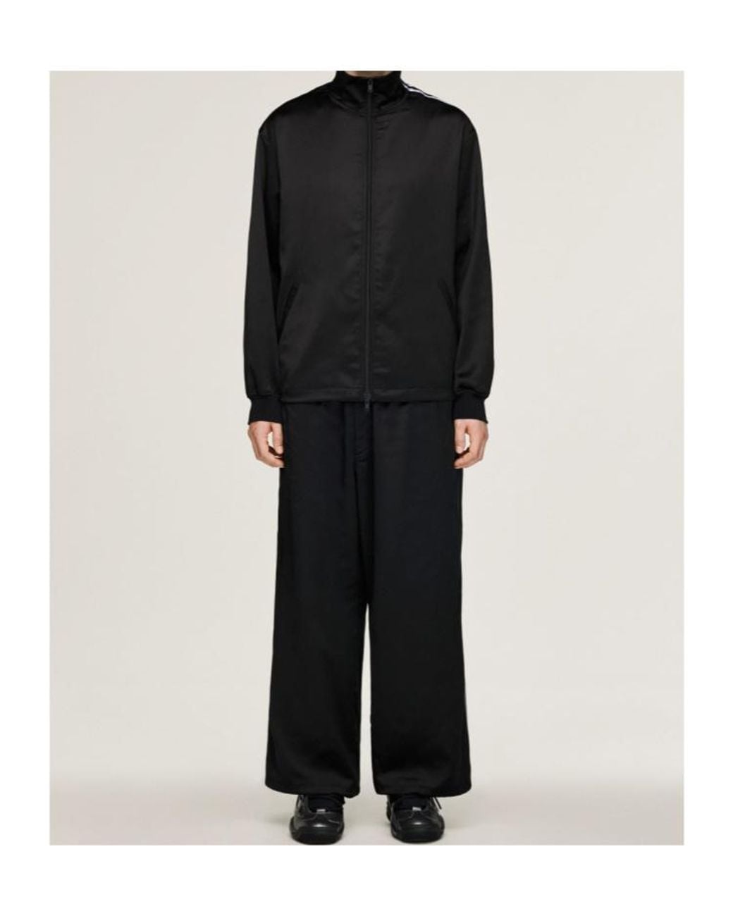 Y-3 Black Satin Gradient 3-Stripes Track Top for men
