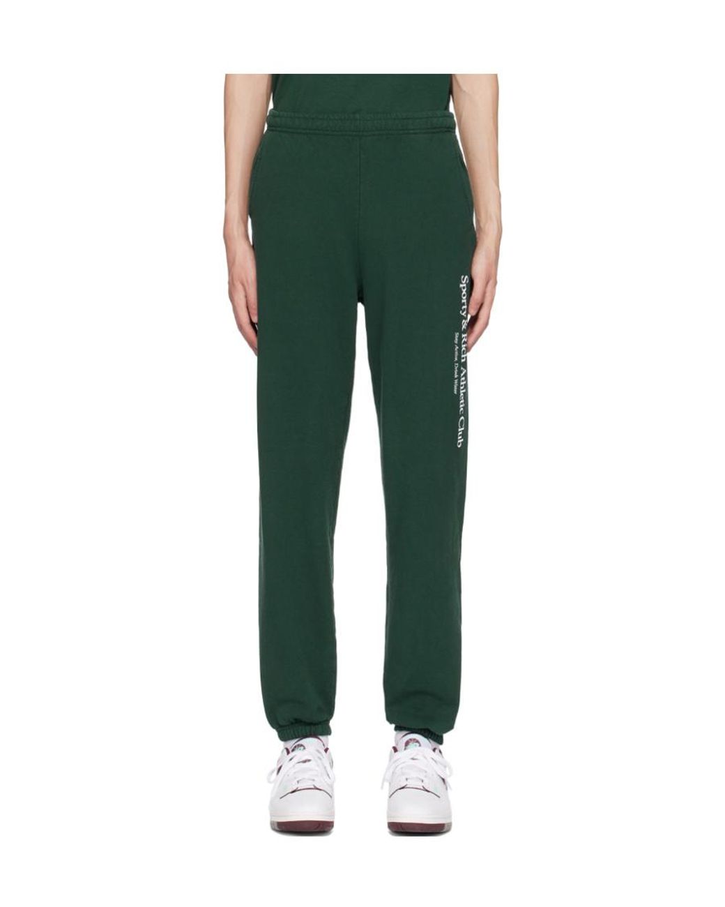 Sporty & Rich Green Loose Waist Sweatpants for men