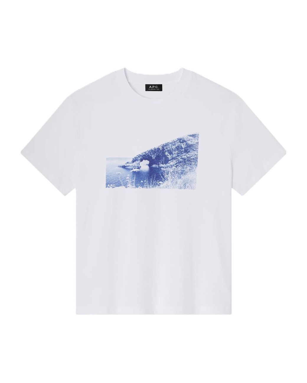 A.P.C. White Crew-Neck Short-Sleeve T-Shirt for men