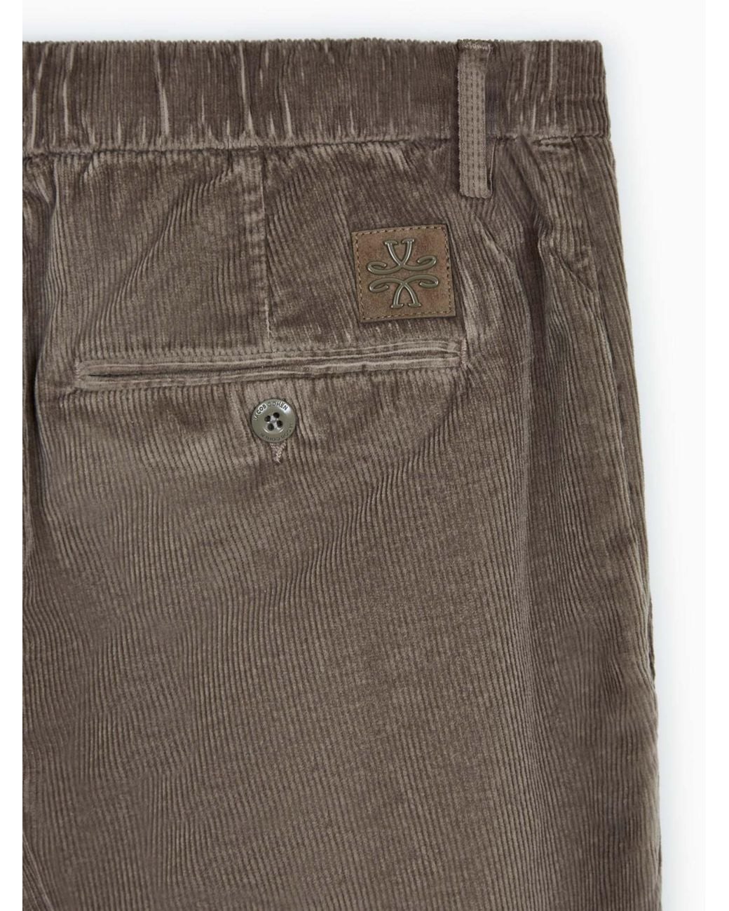 Jacob Cohen Gray Logo-Patch Corduroy Trousers for men