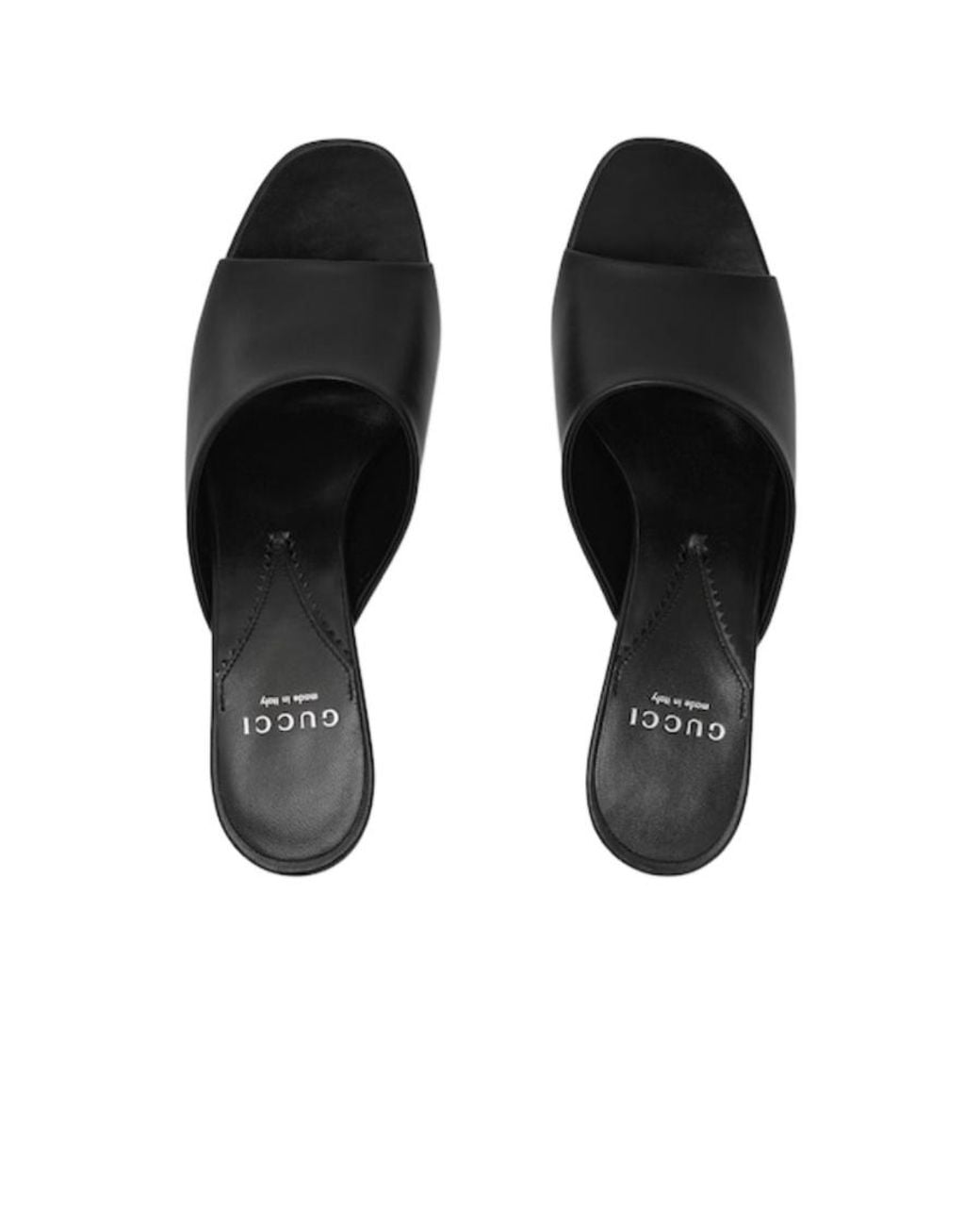 Gucci Black Logo Plaque Slip-On Mules