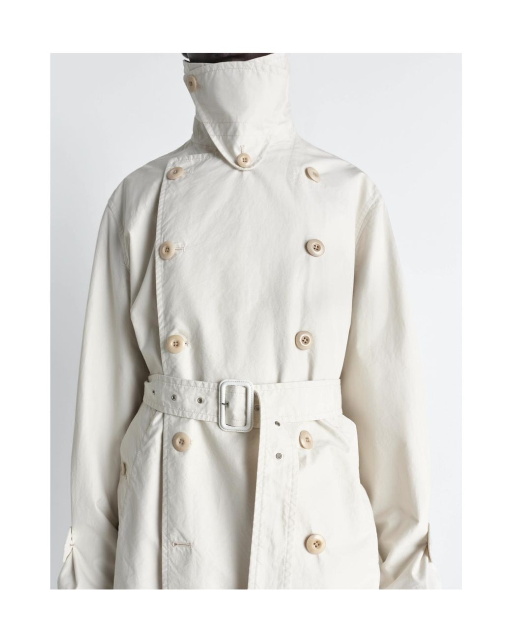 Lemaire White Belted Trench Coat