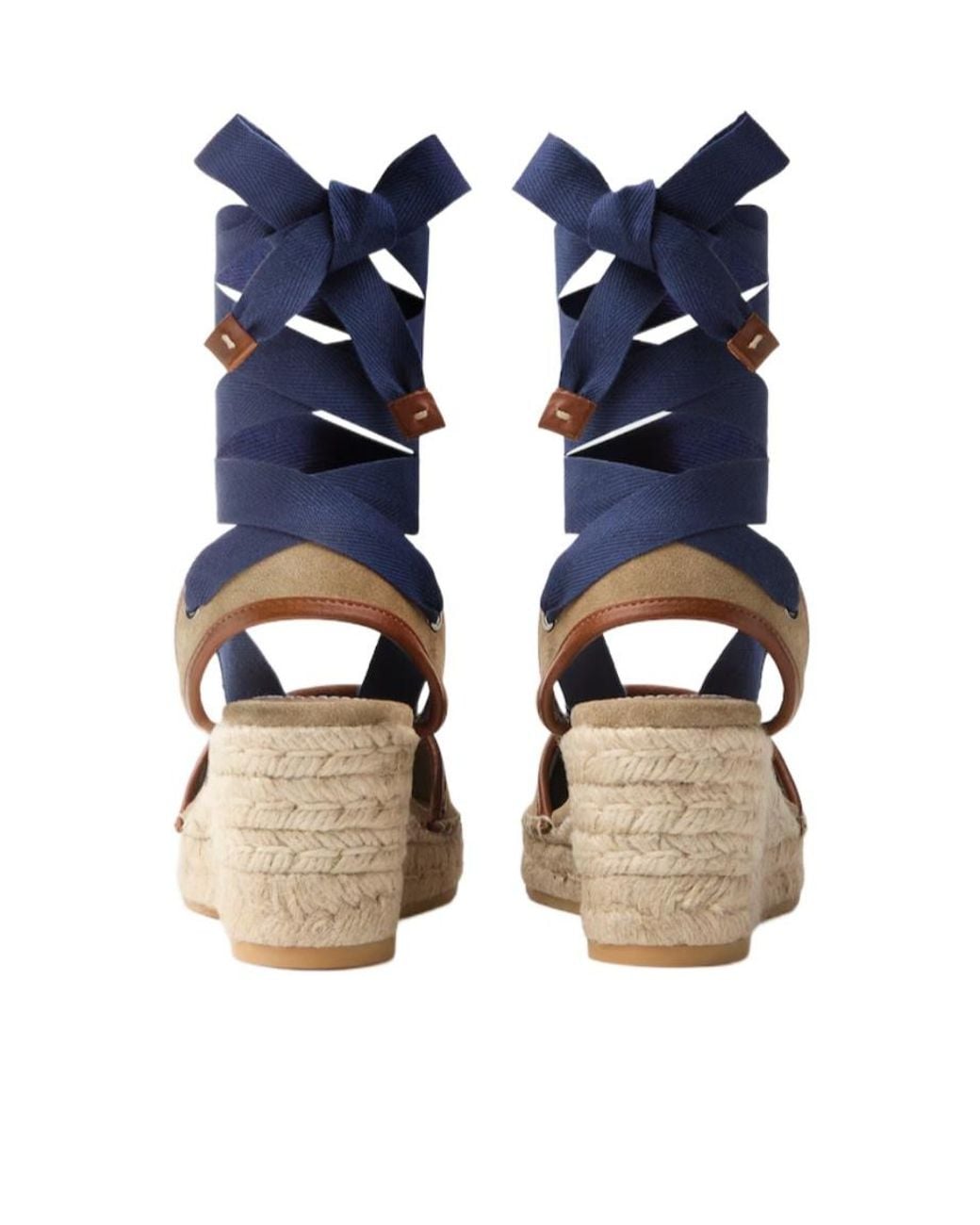 Versace Blue Lola Wedge Espadrille Sandals