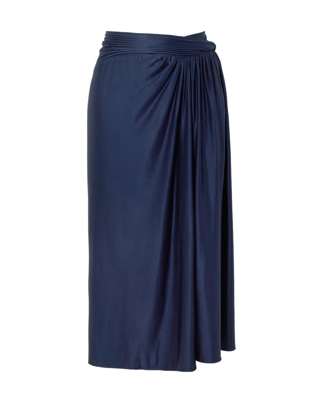 Rabanne Blue Pleated Midi Skirt