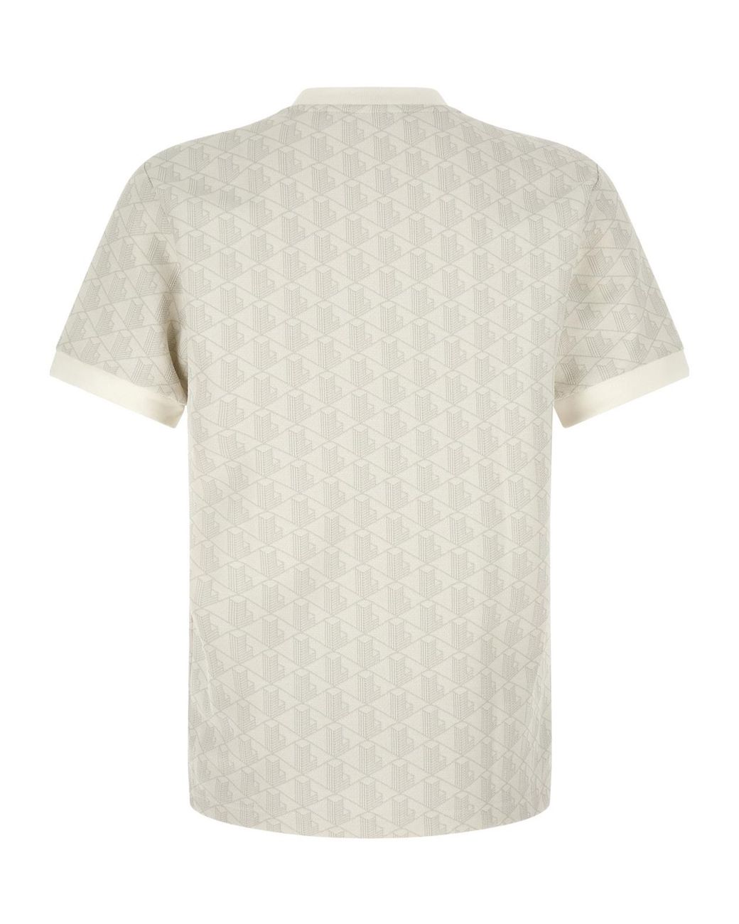 Lacoste White Monogram Jacquard Knitted Top for men