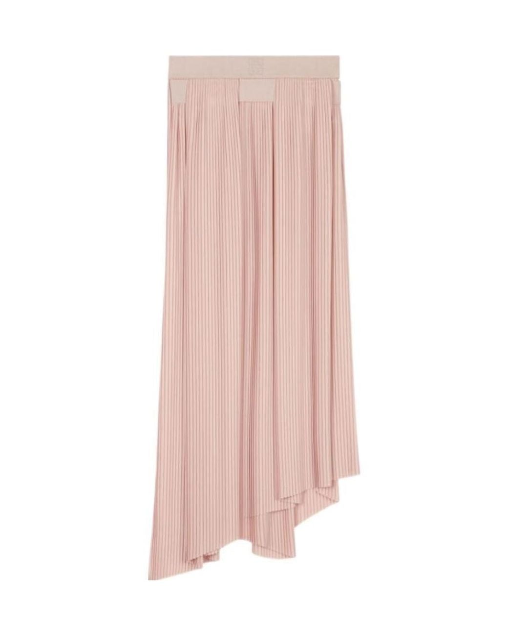 Givenchy Pink Asymmetrical Pleated Skirt