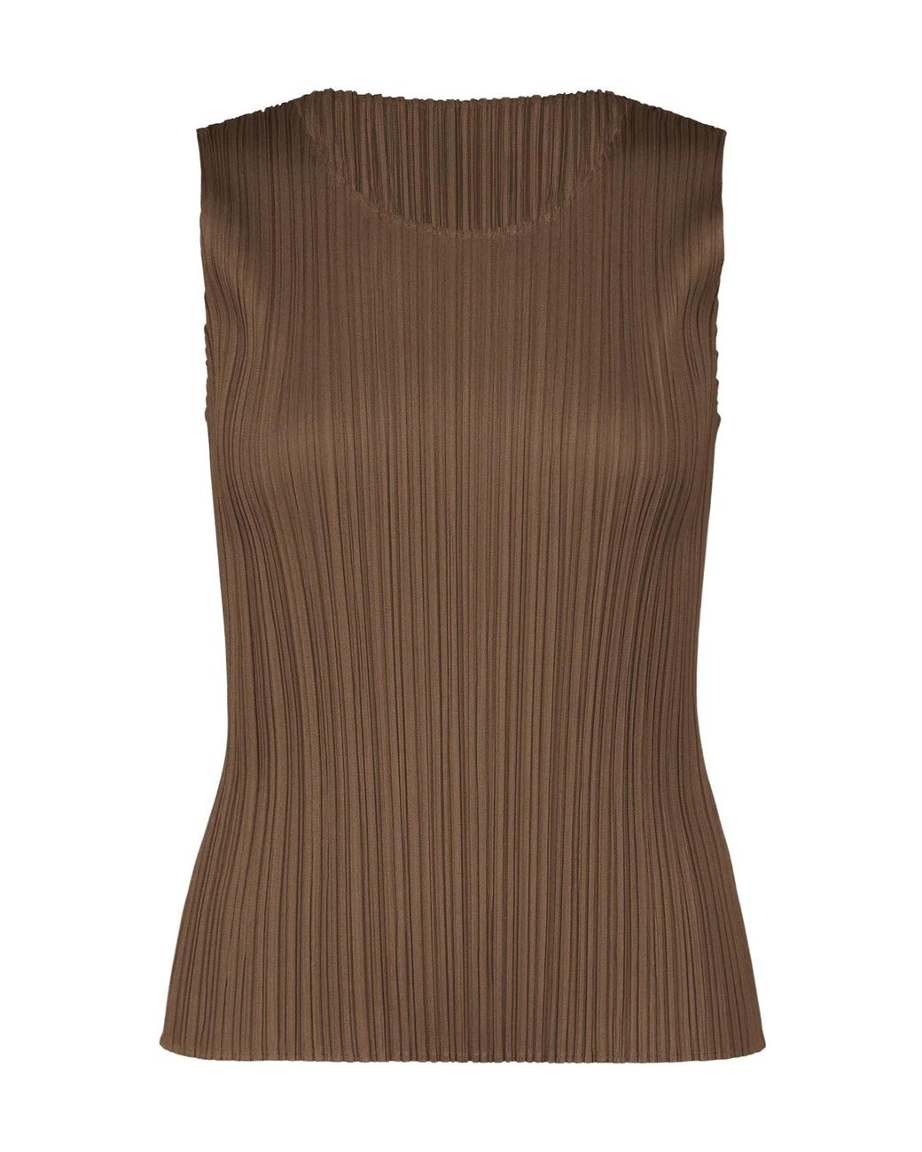 Pleats Please Issey Miyake Brown Pleated Vest