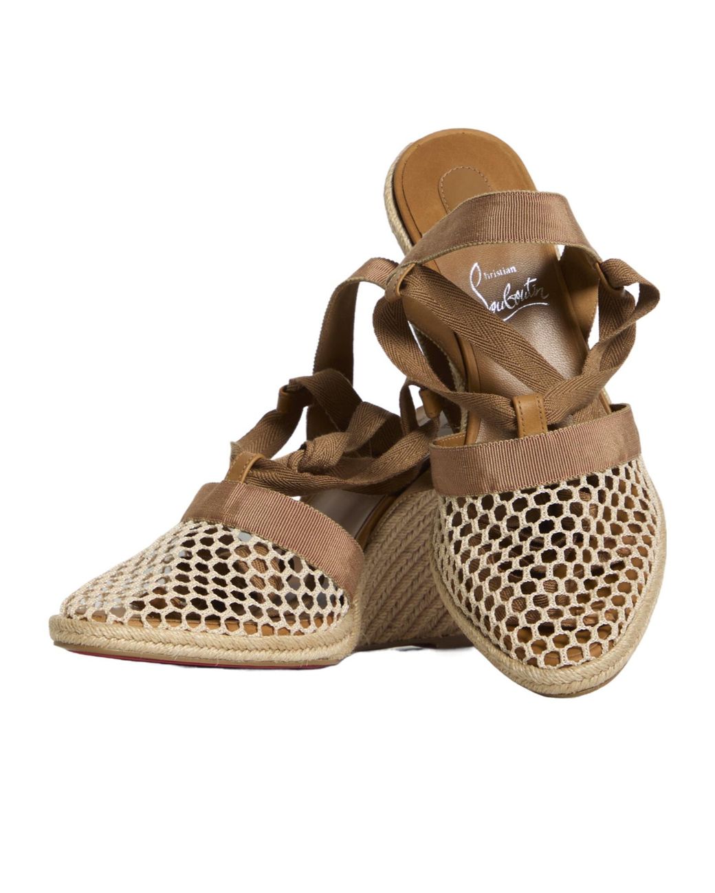 Christian Louboutin Metallic Toleda Espadrille Wedge Sandals