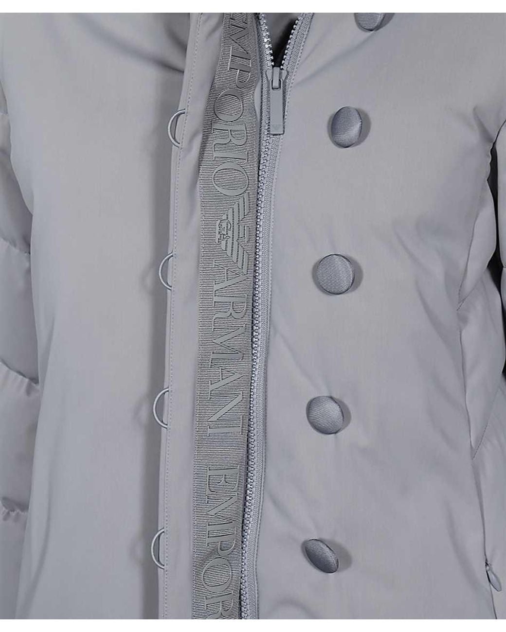 Emporio Armani Gray Long-Sleeved Down Jacket