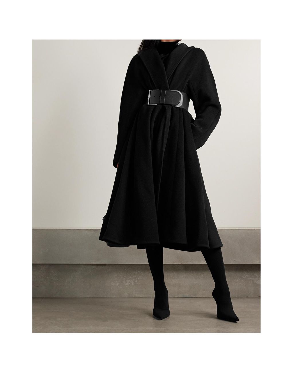 Balenciaga Black Belted Wrap Coat