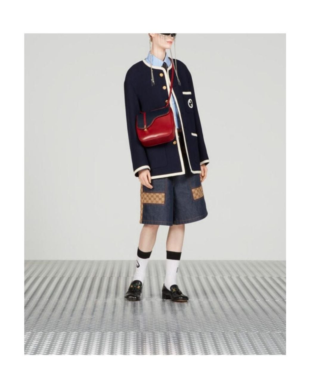 Gucci Blue High-Waist Denim Bermuda Shorts