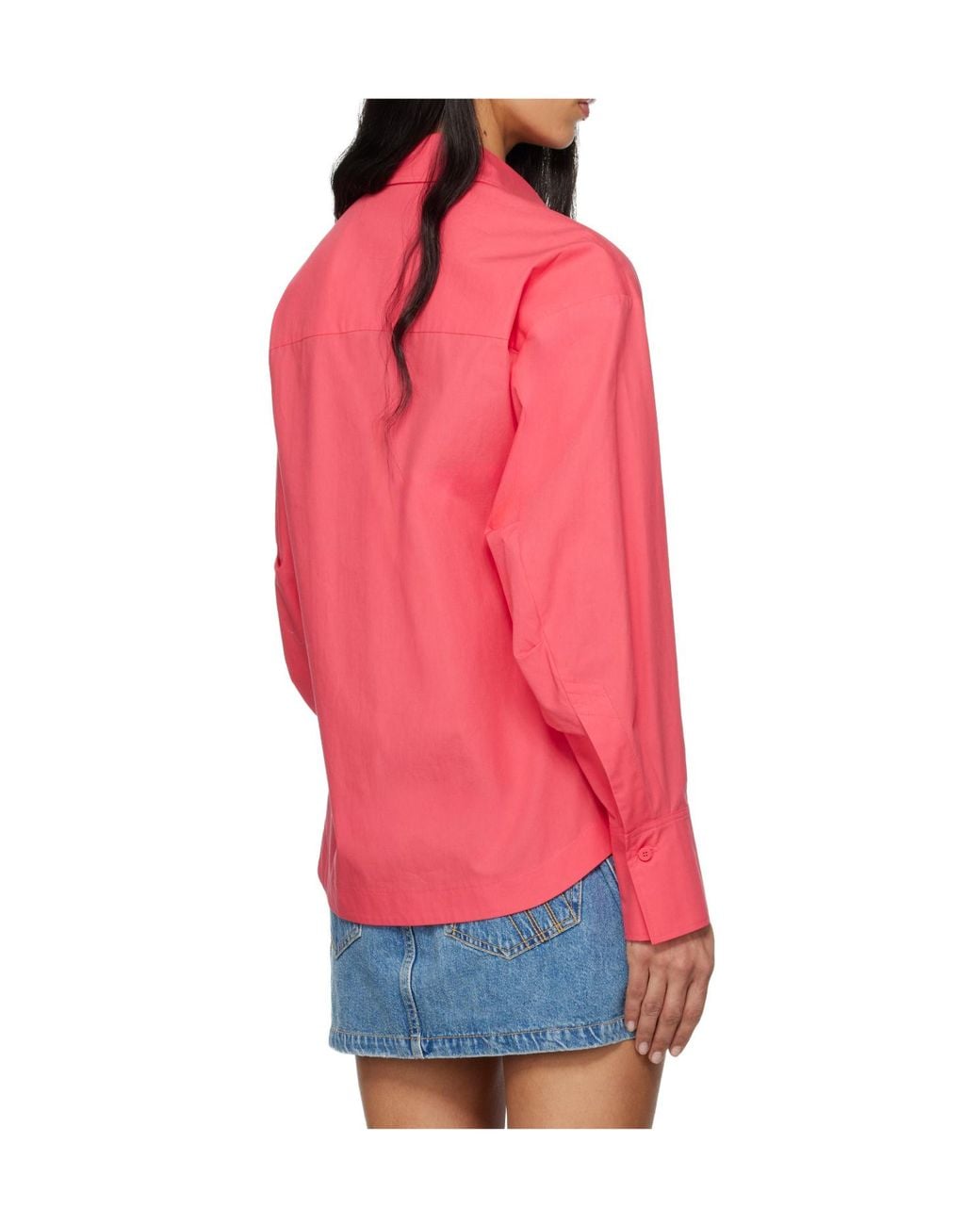 The Attico Pink The Logo Embroidered Shirt