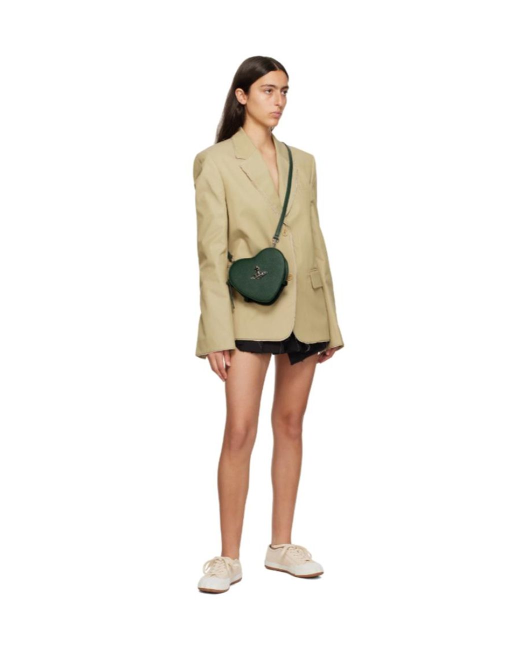 Vivienne Westwood Green Louise Heart-Shaped Shoulder Bag
