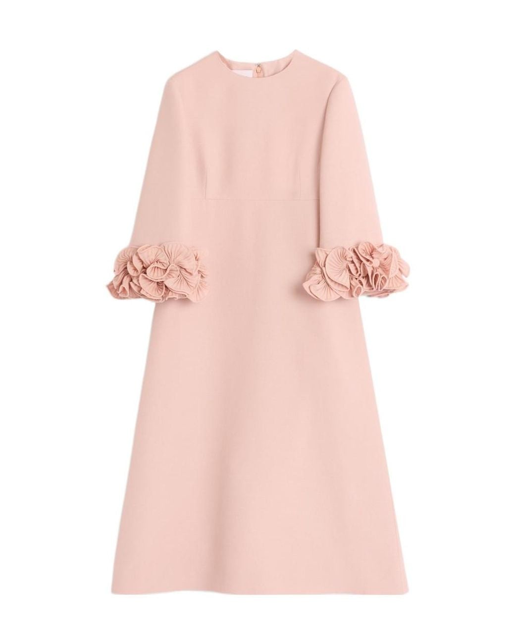 Valentino Pink Crepe Couture Midi Dress