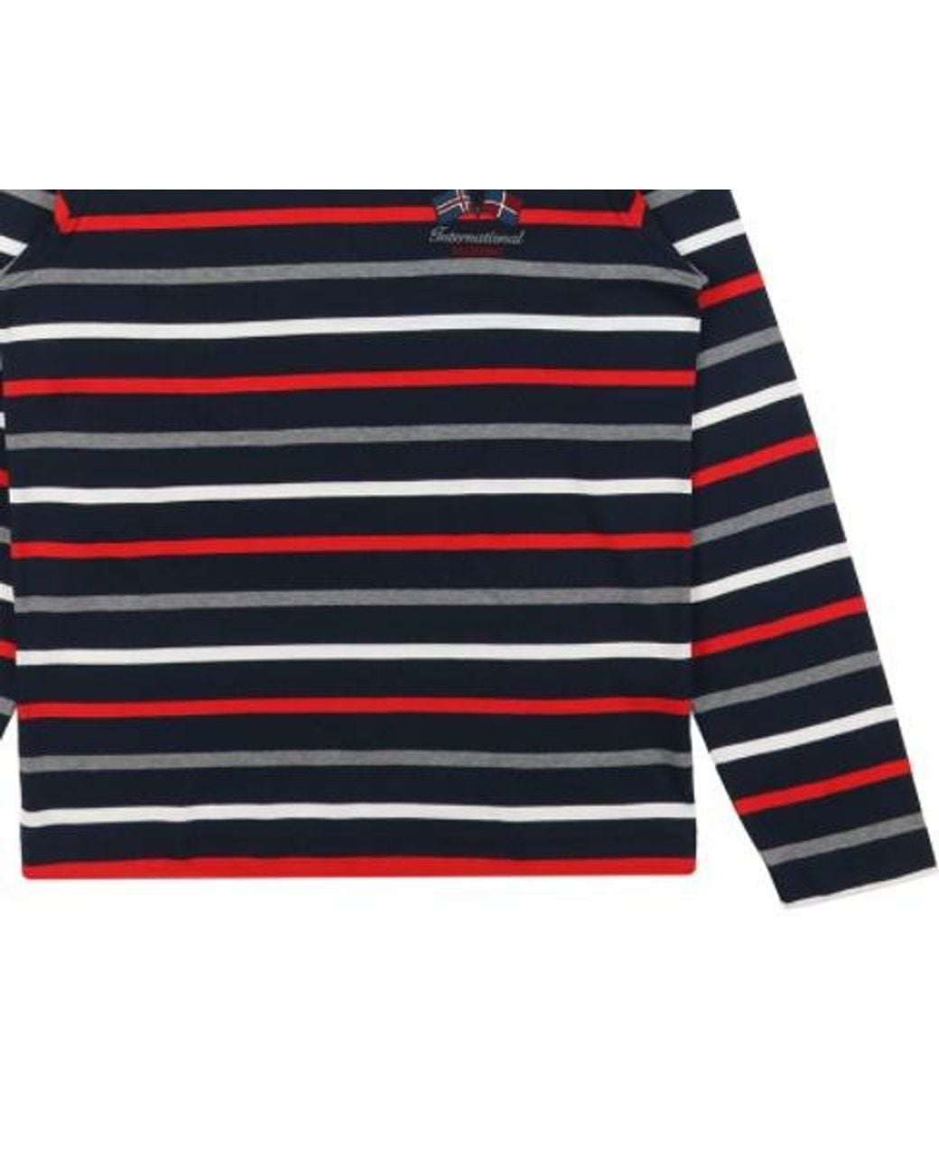 Paul & Shark Blue Striped Logo Long-Sleeve T-Shirt for men
