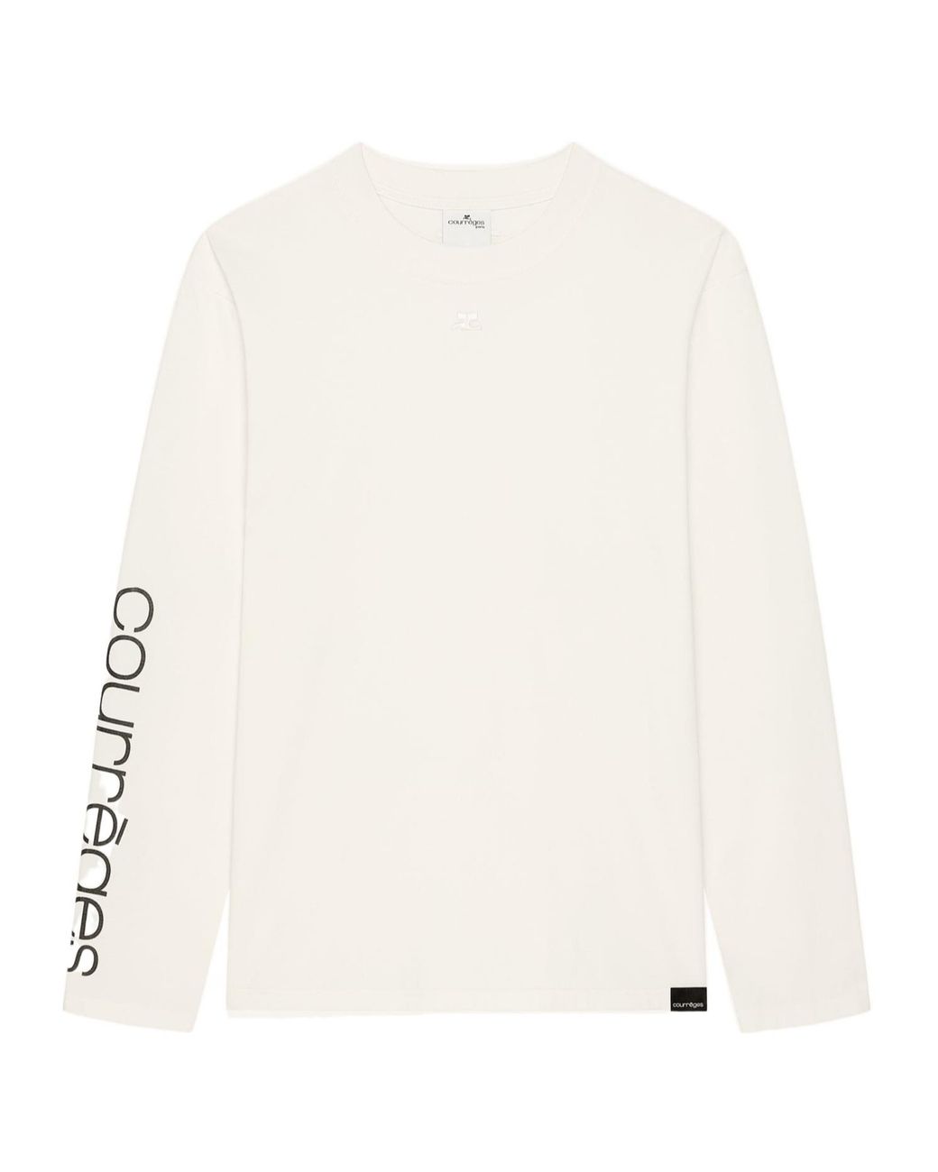 Courreges Natural Logo-Print Long-Sleeve T-Shirt for men