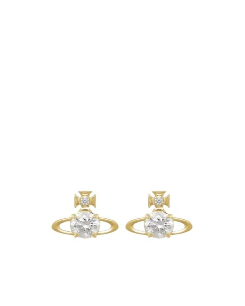 Vivienne Westwood White Reina Crystal-Embellished Earrings